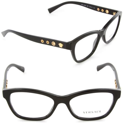 versace ve 3225 black gb1|VERSACE Eyeglasses VE3225 GB1 Black 52MM .